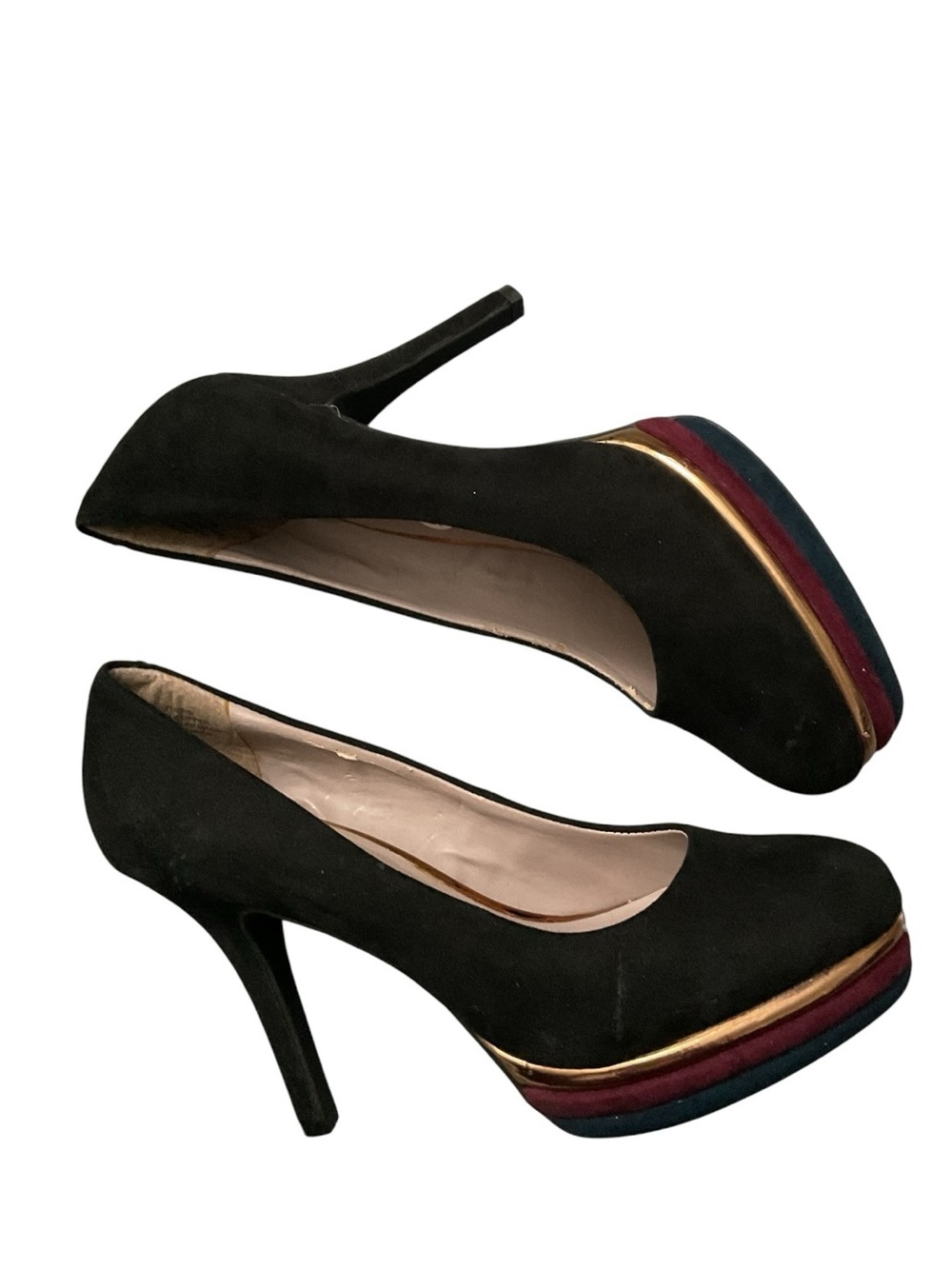 NWOT Women's Black Suede Platform Pumps